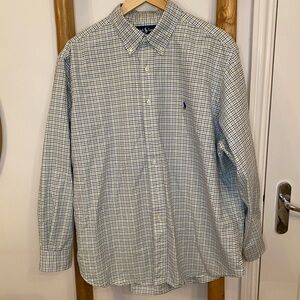 Ralph Lauren Shirt Mens 17.5 34/35 Classic Fit Checkered Button Down 100% Cotton